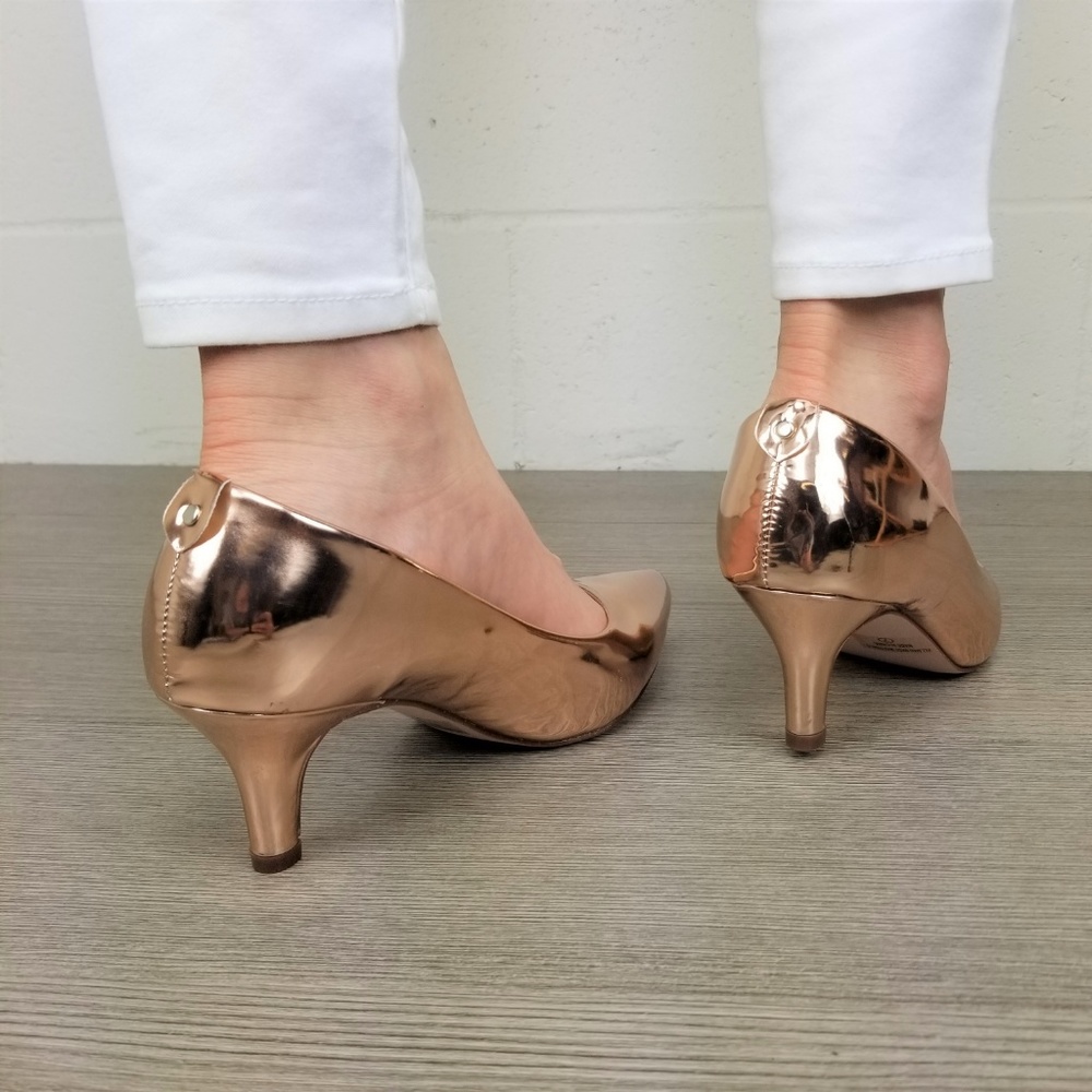 Pointy toe Vintage Style Low Heel Pumps - Picture 3 of 8